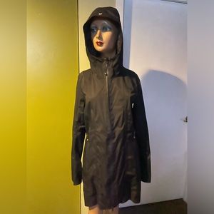 Black lululemon lined long rain coat